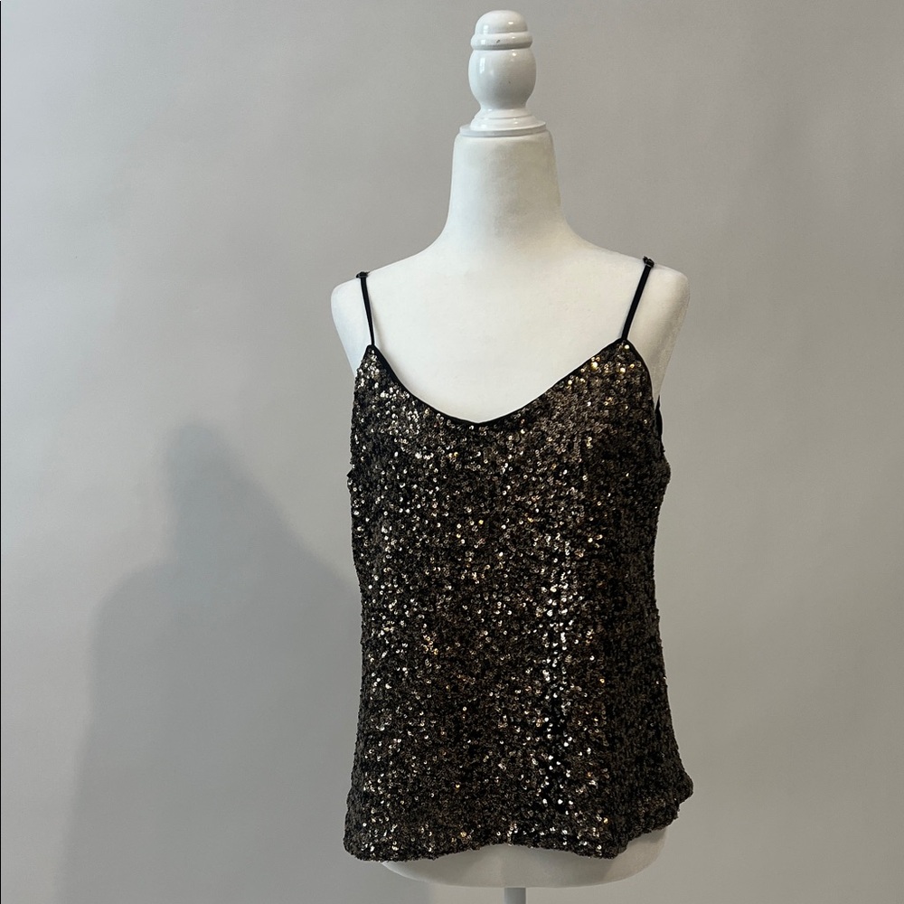 Sequin Black and Gold Women's Top Size Med